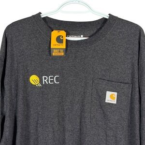 Carhartt Long Sleeve Pocket T-Shirt Mens L Charcoal Gray Loose Fit Heavyweight